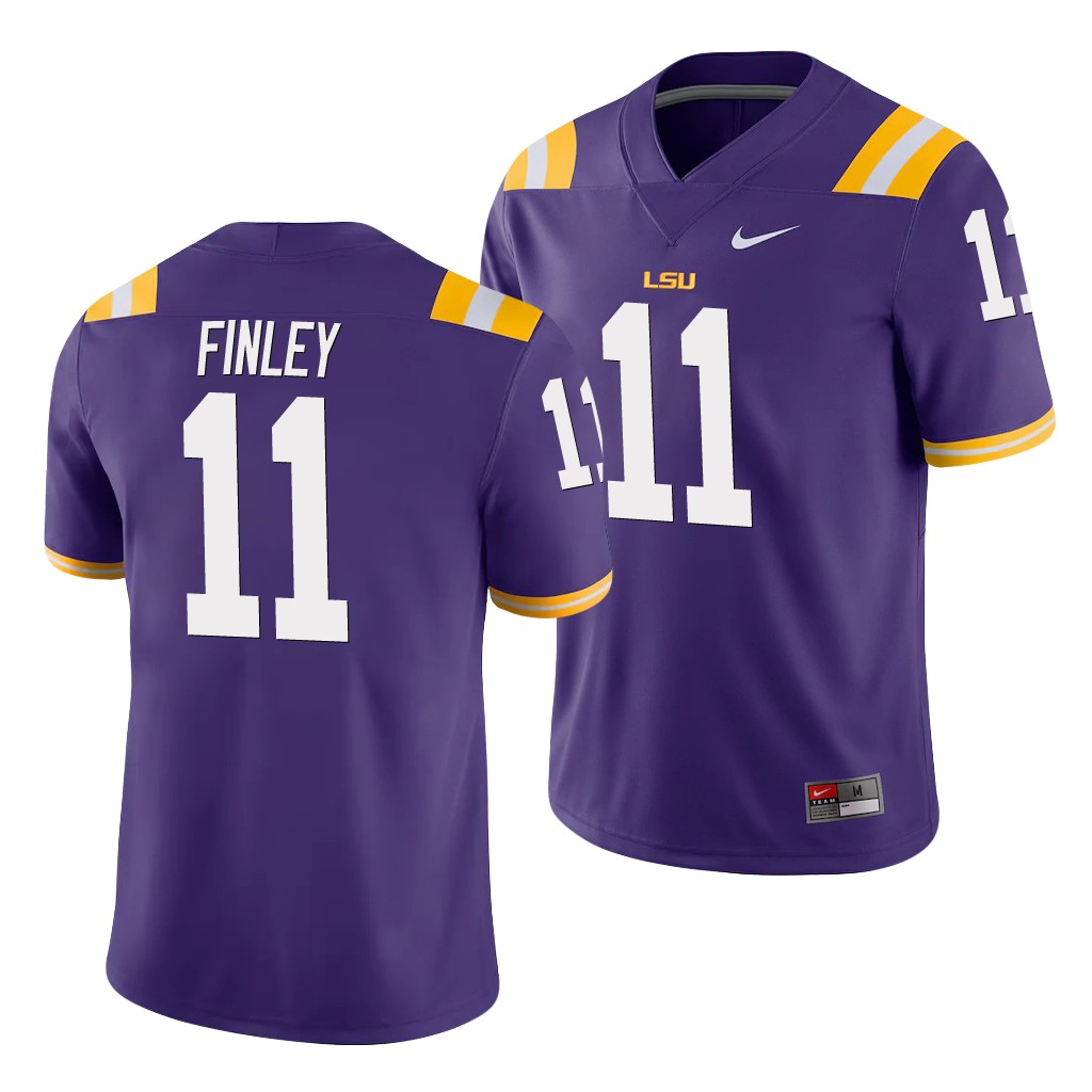 LSU Tigers TJ Finley Purple Game College Jersey B8KQAGXV