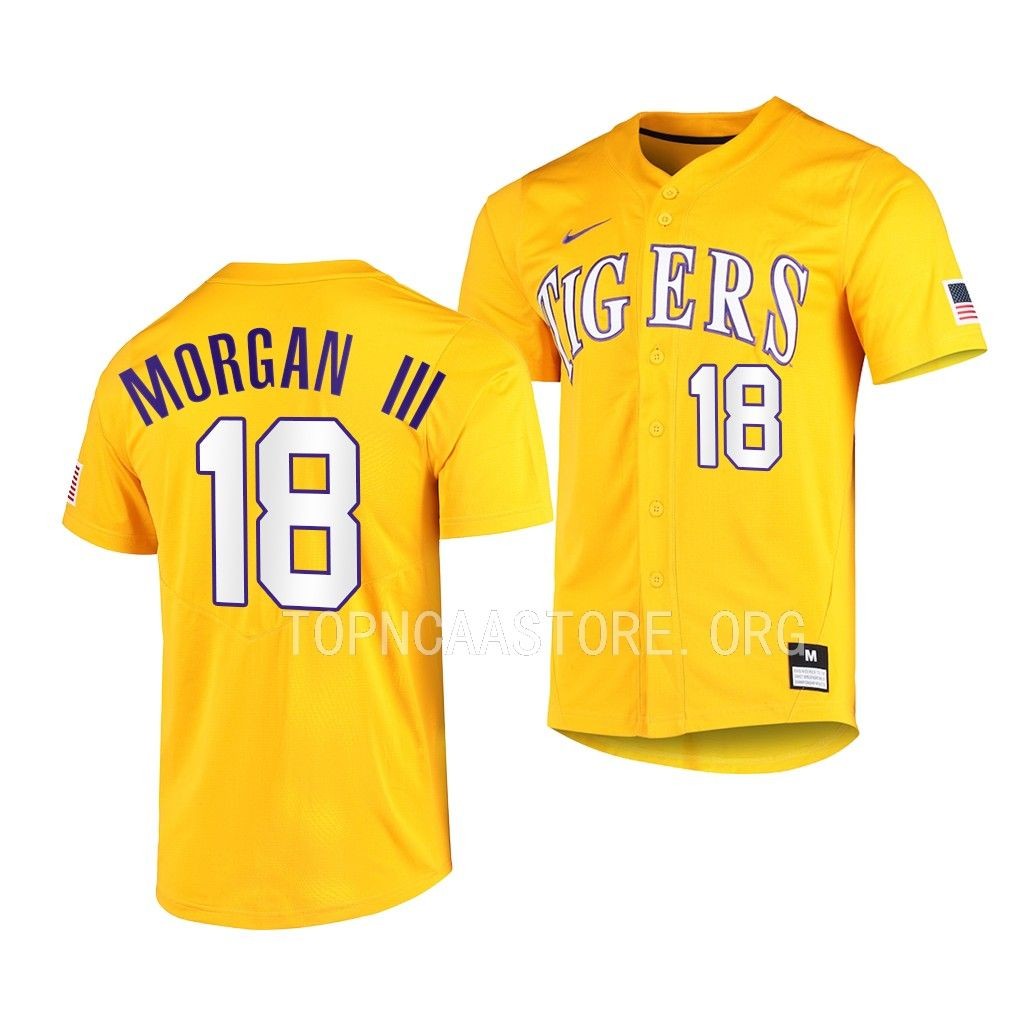 LSU Tigers Tre Morgan Vapor Untouchable Elite Gold #18 Jersey Full-Button VRINBGXV