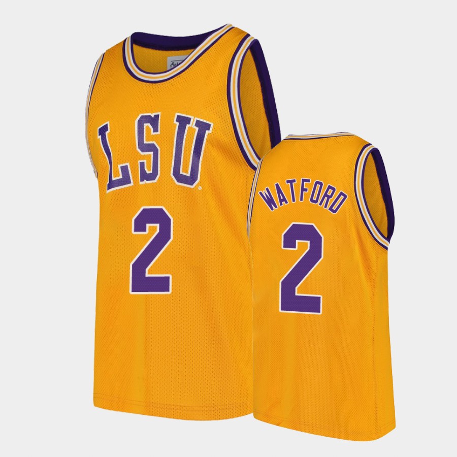 LSU Tigers Trendon Watford Gold College Jersey Y3XZKGXV