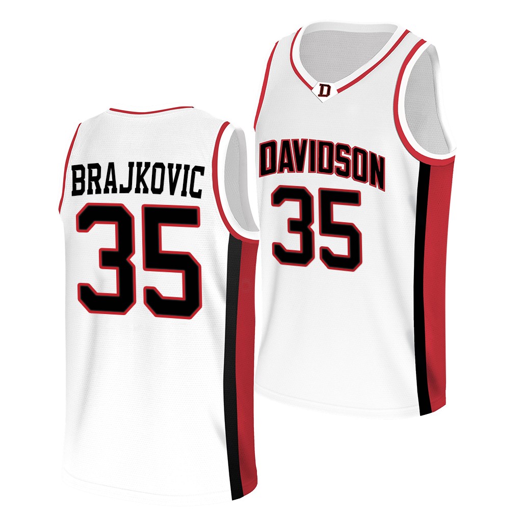 Luka Brajkovic #35 Davidson Wildcats College White Jersey XDWUCGXV