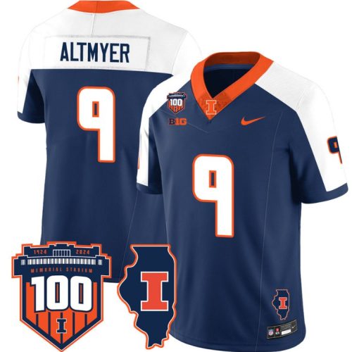 Luke Altmyer Jersey #9 Illinois Fighting Vapor Limited College Football Stitched Navy Alternate 3QJXAGXV