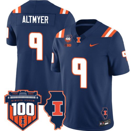 Luke Altmyer Jersey #9 Illinois Fighting Vapor Limited College Football Stitched Navy XALXEGXV