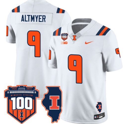 Luke Altmyer Jersey #9 Illinois Fighting Vapor Limited College Football Stitched White NRN2TGXV