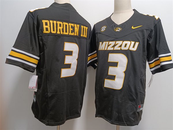Luther Burden III Jersey #3 Missouri Tigers F.U.S.E. Black College Football Stitched OBWYFGXV