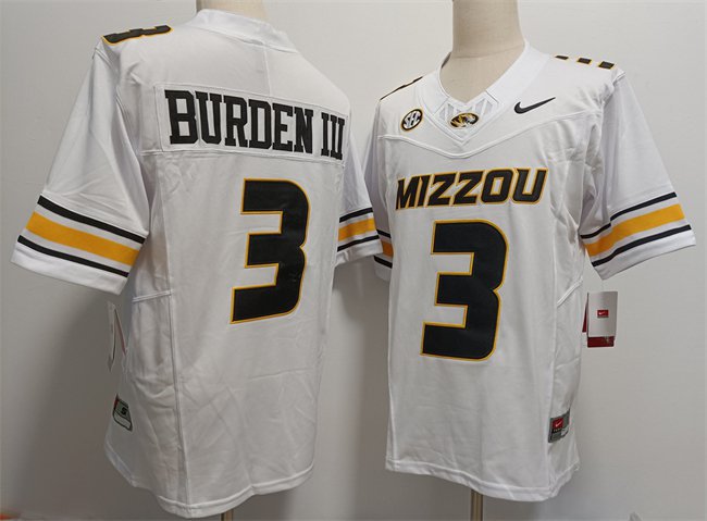 Luther Burden III Jersey #3 Missouri Tigers F.U.S.E. White College Football Stitched TA8KBGXV