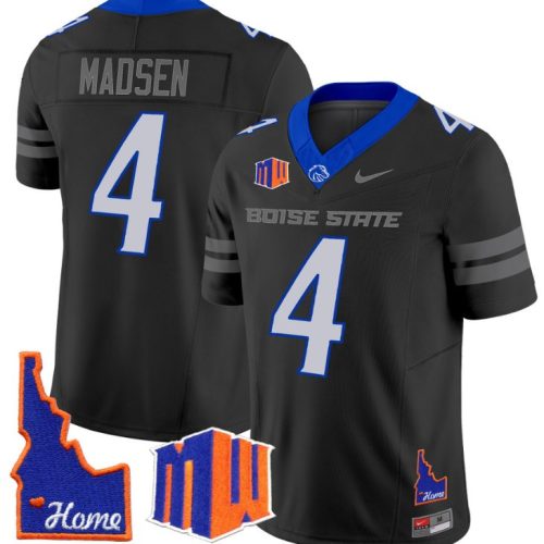 Maddux Madsen Jersey #4 Boise State Broncos Home Patch Vapor Football Black WPY74GXV