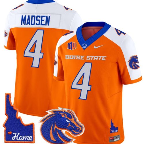 Maddux Madsen Jersey #4 Boise State Broncos Home Patch Vapor Football Orange Alternate 8CTAUGXV