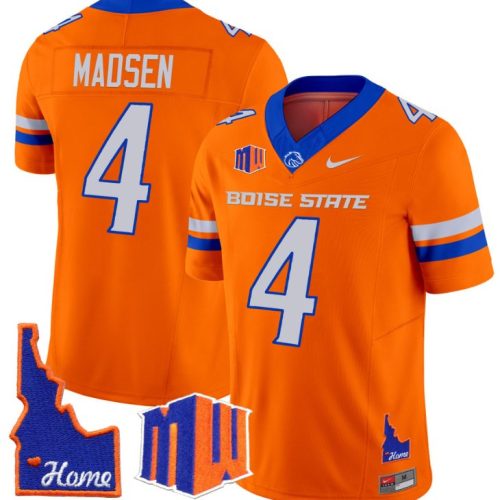 Maddux Madsen Jersey #4 Boise State Broncos Home Patch Vapor Football Orange KFL23GXV