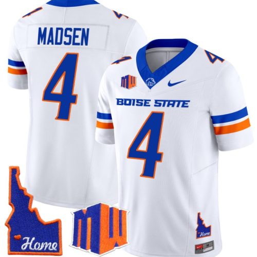 Maddux Madsen Jersey #4 Boise State Broncos Home Patch Vapor Football White 3JZZ8GXV