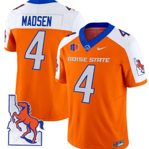Maddux Madsen Jersey #4 Boise State Broncos Map Patch Vapor Football Orange Alternate 2KRSEGXV