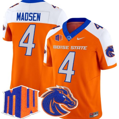 Maddux Madsen Jersey #4 Boise State Broncos Vapor Limited College Football Orange Alternate RNG6XGXV