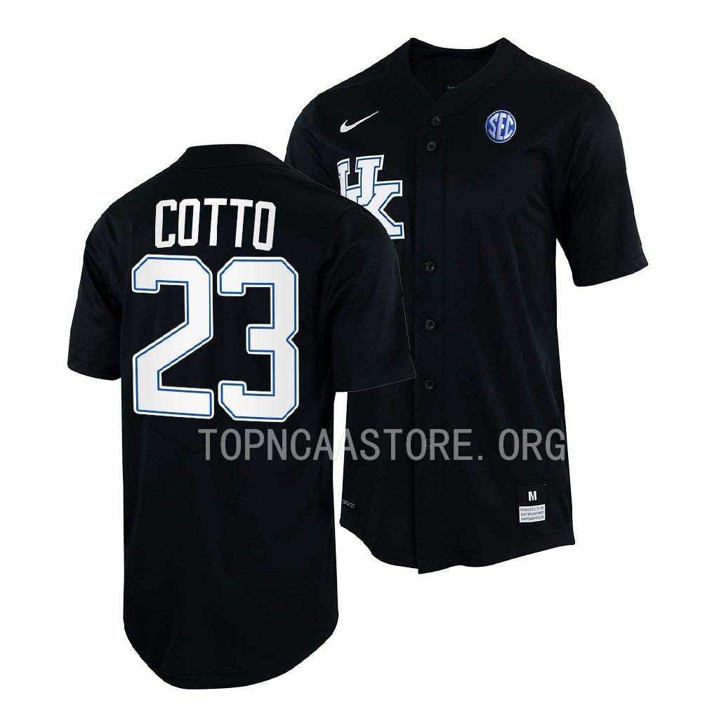 Magdiel Cotto Kentucky Wildcats #23 Black Shirt Full-Button Jersey 2WRMXGXV