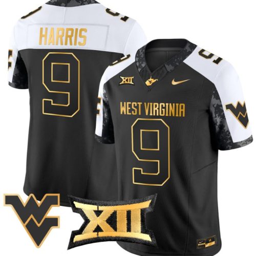 Major Harris Jersey #9 West Virginia Mountaineers Gold Vapor Football Alternate 9YG42GXV