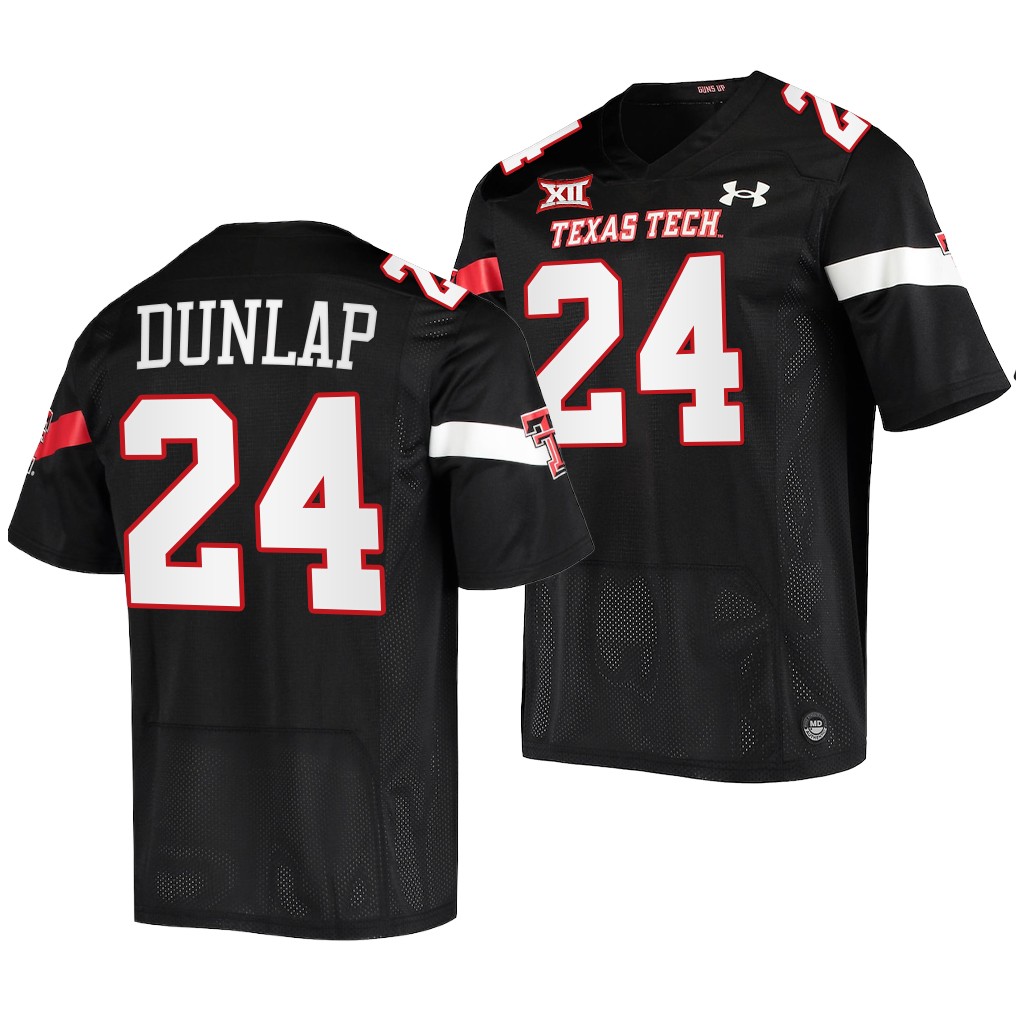 Malik Dunlap Texas Tech Red Raiders 2022-23 College Jersey Black #24 Uniform QFYXRGXV