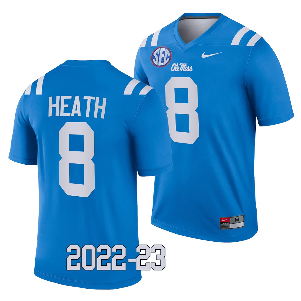 Malik Heath Ole Miss Rebels 2022-23 College Legend Jersey Powder Blue #8 Uniform UDAEWGXV