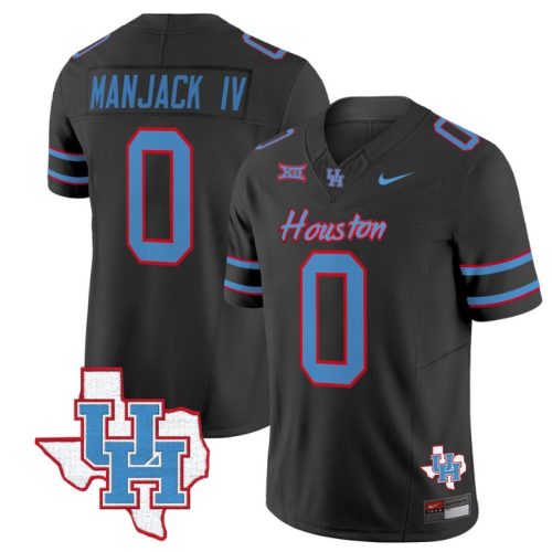 Manjack IV Jersey #0 Houston Cougars Oilers Inspired Vapor College Football Black Stitched Y9RBFGXV