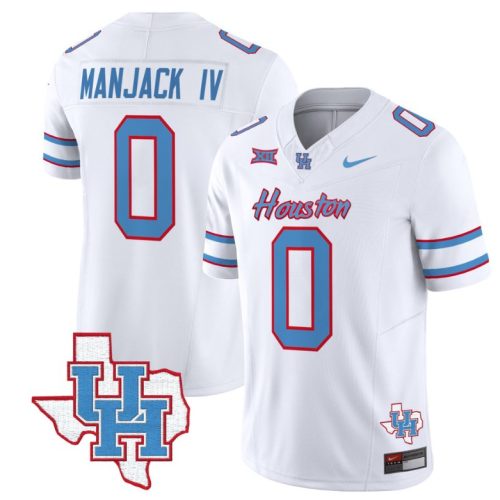 Manjack IV Jersey #0 Houston Cougars Oilers Inspired Vapor College Football Limited White MQK8EGXV