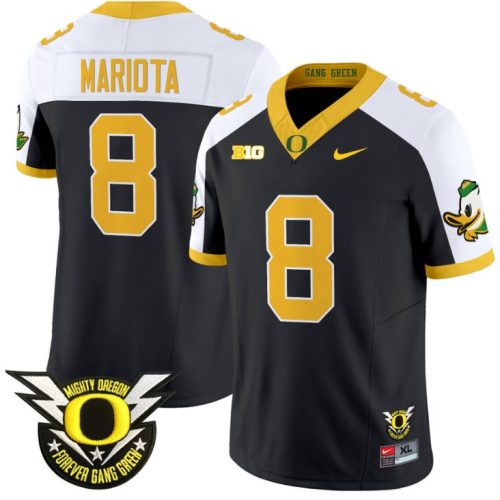 Marcus Mariota Jersey #8 Oregon Duck Forever Gang Green Football Black Alternate U1JTXGXV