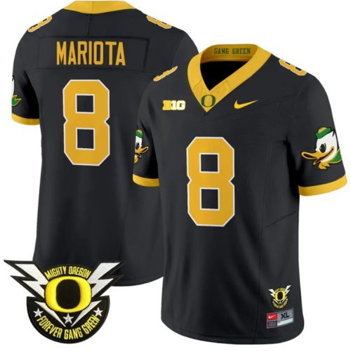 Marcus Mariota Jersey #8 Oregon Duck Forever Gang Green Football Black MJ8RWGXV