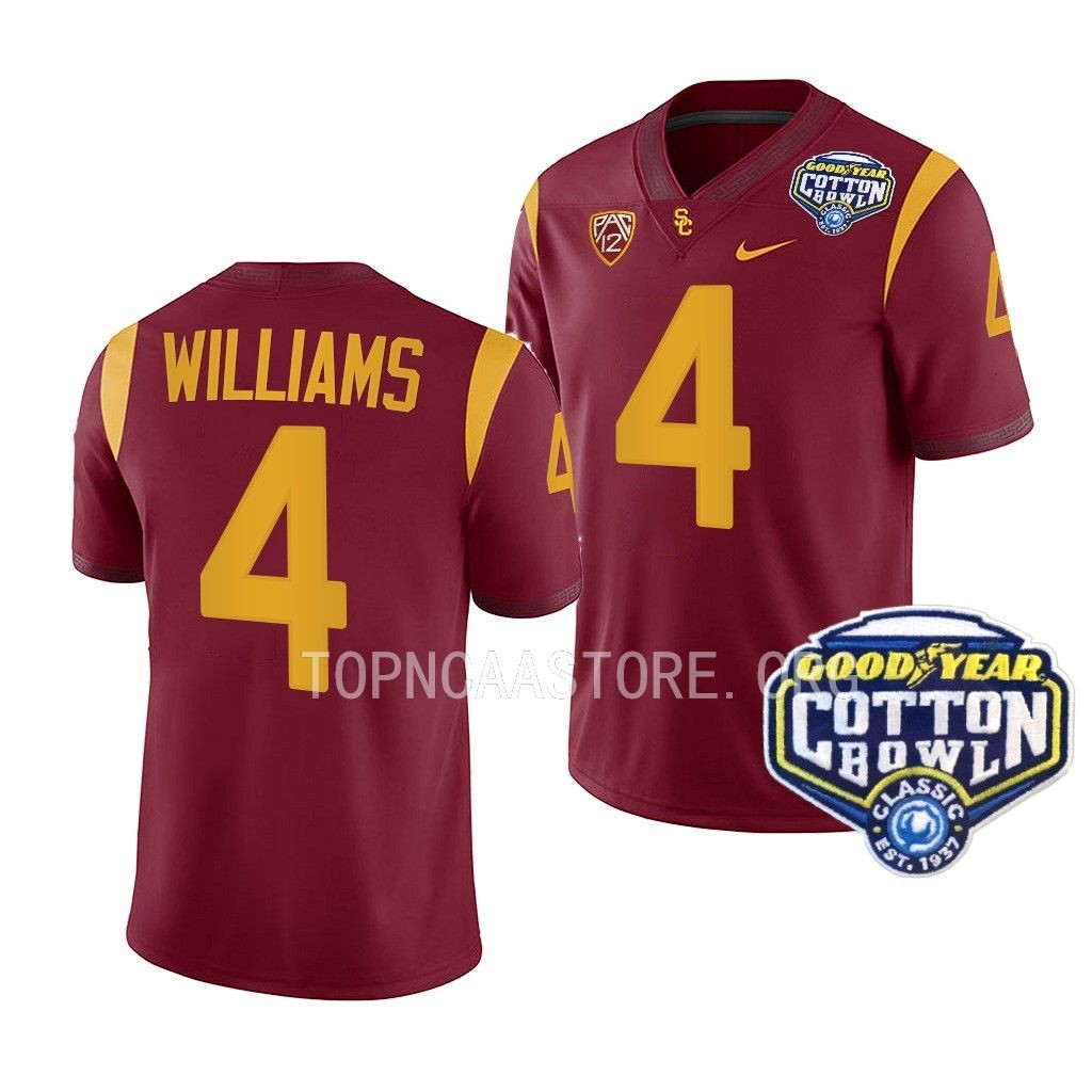 Mario Williams USC Trojans Cotton Bowl Cardinal Men College 4 Jersey NWI0KGXV