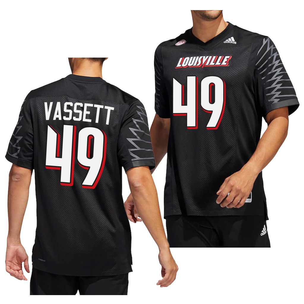 Mark Vassett Louisville Cardinals #49 Black Jersey 2022-23 Premier Uniform FUONHGXV