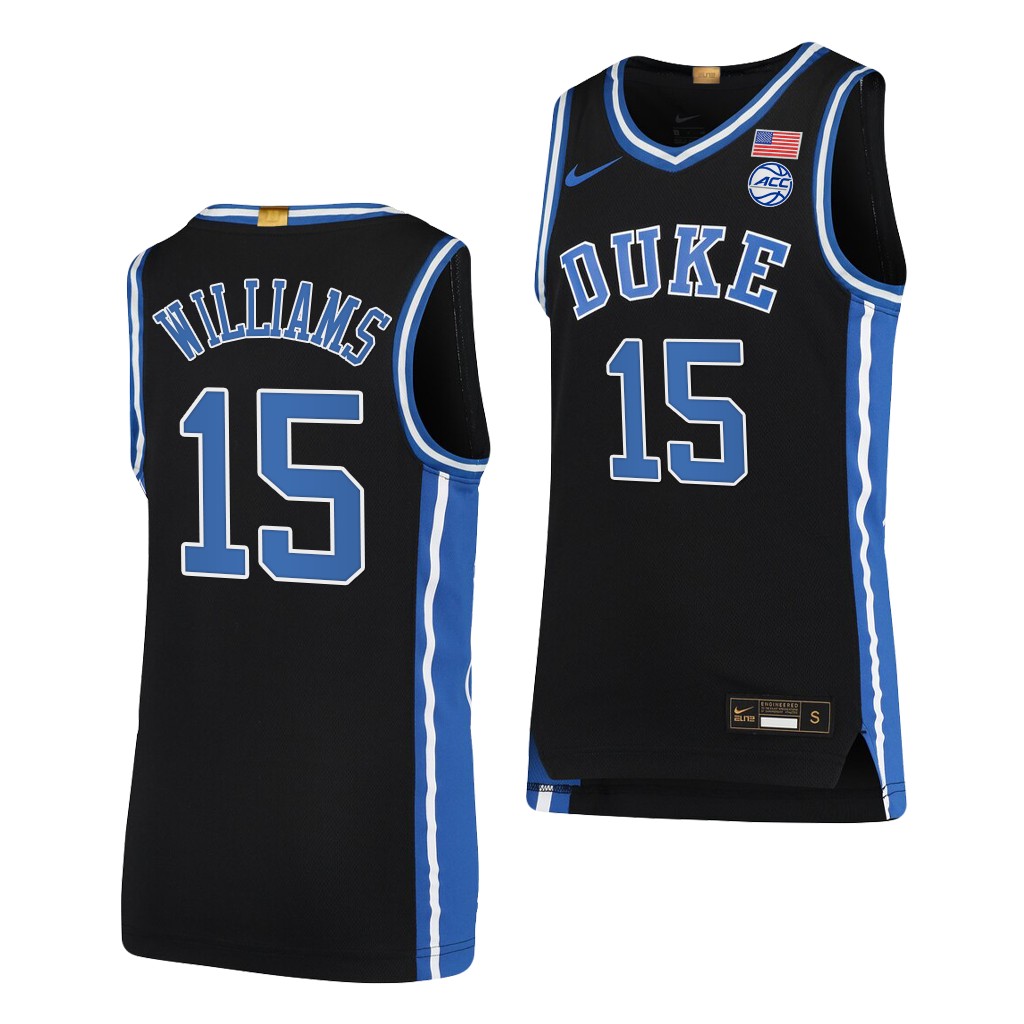 Mark Williams #15 Duke Blue Devils -22 College Limited Black Jersey H7FQMGXV