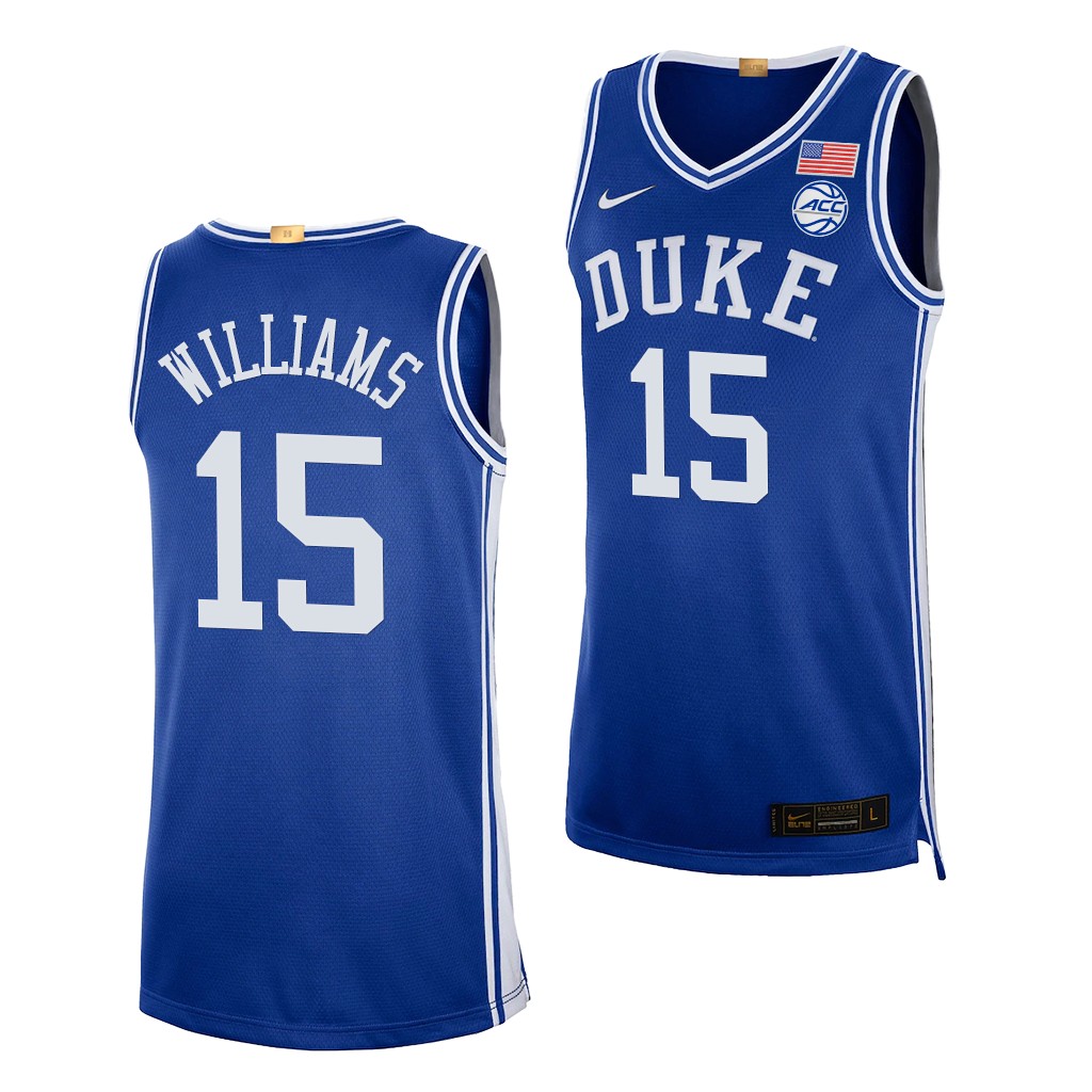 Mark Williams #15 Duke Blue Devils -22 College Royal Jersey GRUSCGXV