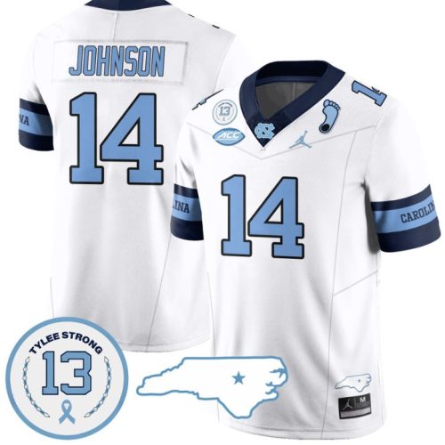 Max Johnson Jersey #14 North Carolina Tar Heels Vapor College Football Stitched Alternate White 8CWYWGXV