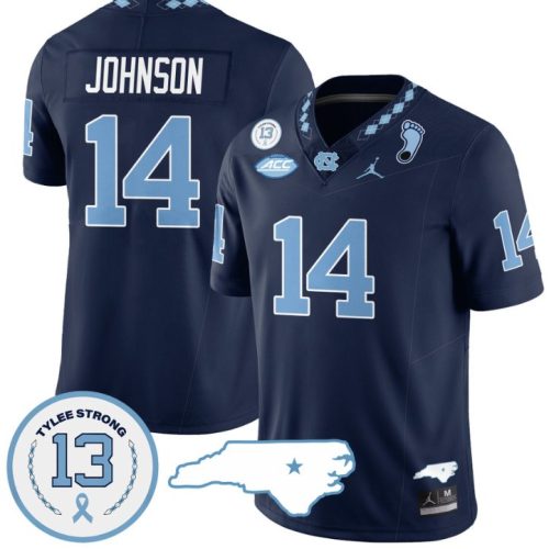 Max Johnson Jersey #14 North Carolina Tar Heels Vapor College Football Stitched Navy IGR1YGXV