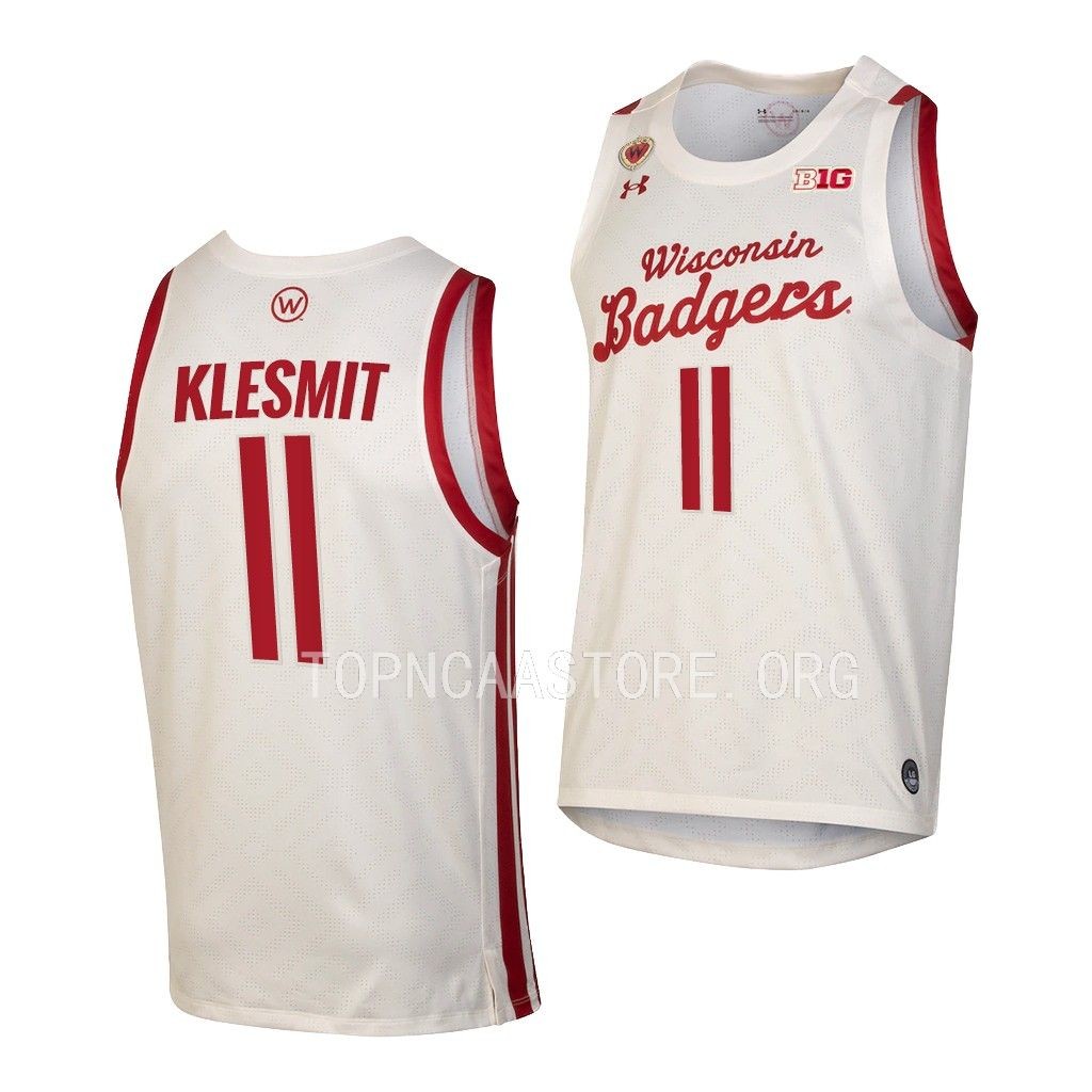 Max Klesmit #11 Wisconsin Badgers Retro Throwback Jersey 2022-23 White E1IVLGXV