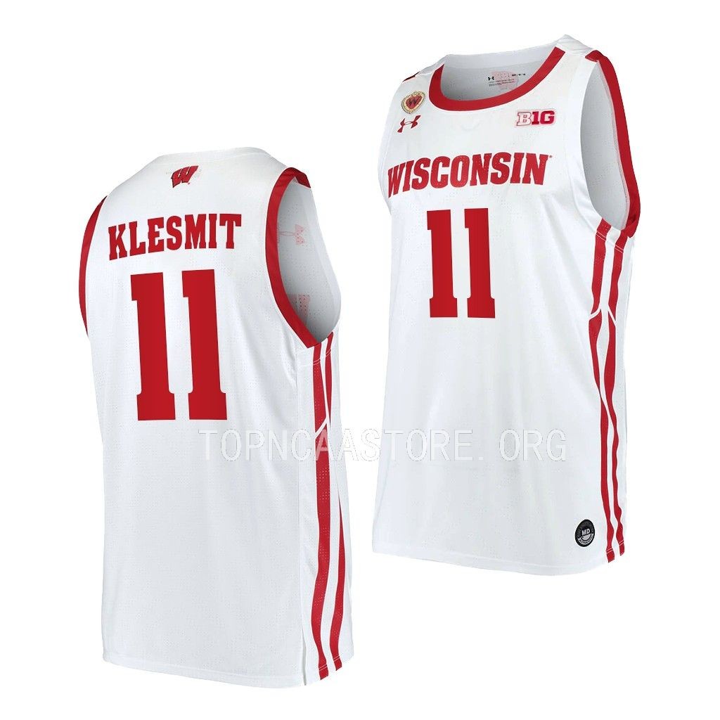 Max Klesmit Wisconsin Badgers #11 White Home Jersey 2022-23 NL0ZIGXV