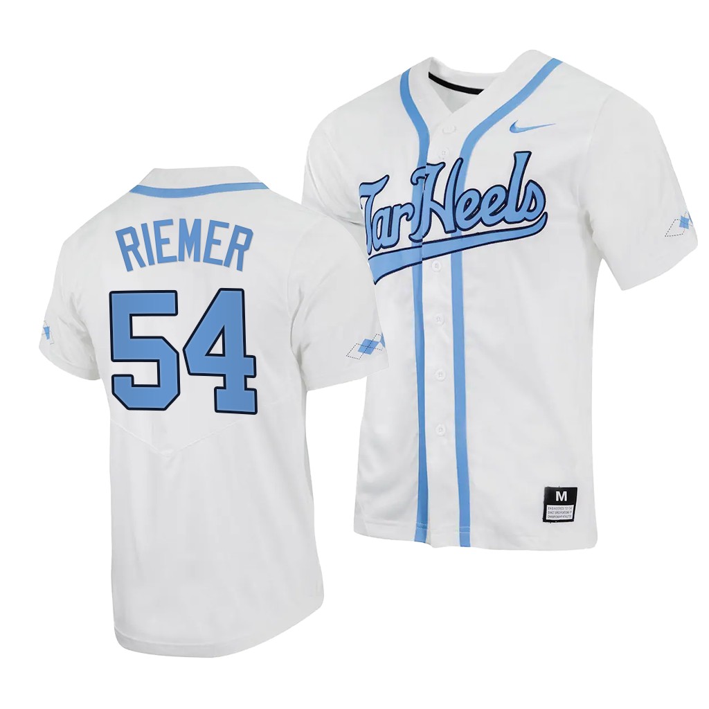 Max Riemer North Carolina Tar Heels #54 White College Jersey BDECWGXV