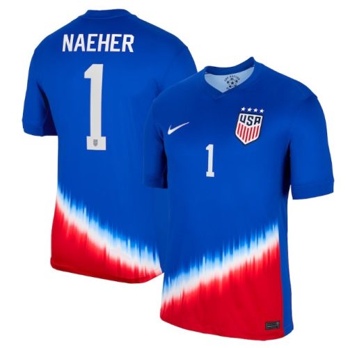 Mens Women and Youth #1 Alyssa Naeher Jersey USWNT Away Royal DWCCWGXV