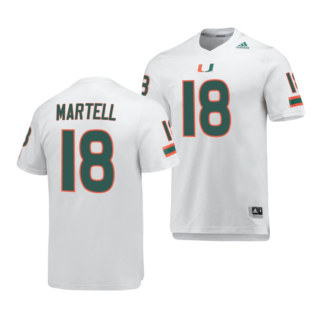 Miami Hurricanes 18 Tate Martell White AEROREADY Jersey M8GL3GXV