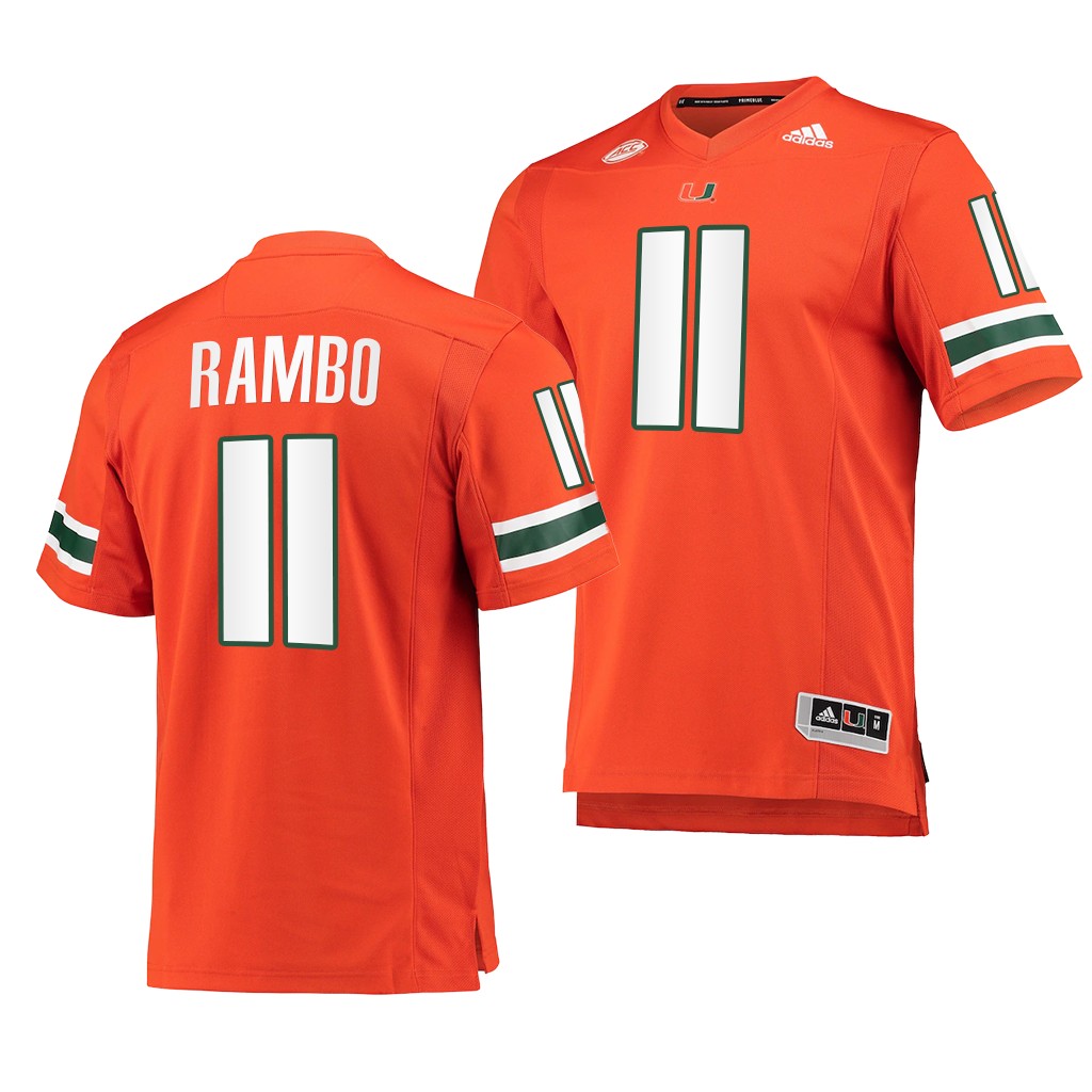 Miami Hurricanes Charleston Rambo 11 Orange -22 College Premier Jersey Men HFRXFGXV