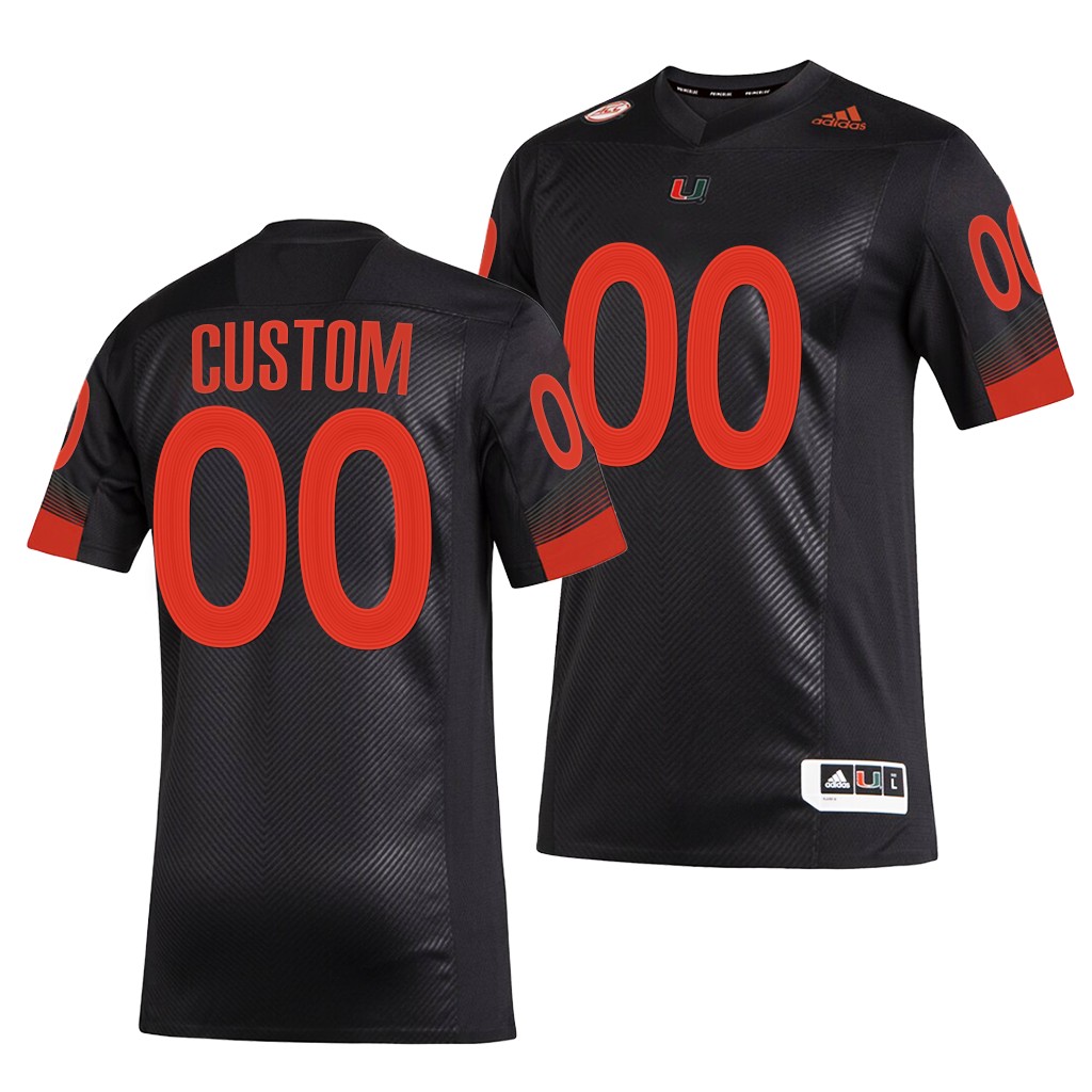 Miami Hurricanes Custom 00 Black -22 Miami Nights 2.0 Premier Strategy Jersey Men 919GEGXV