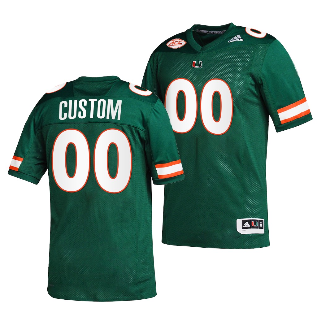 Miami Hurricanes Custom 00 Green -22 College Jersey Men 1Y0JVGXV