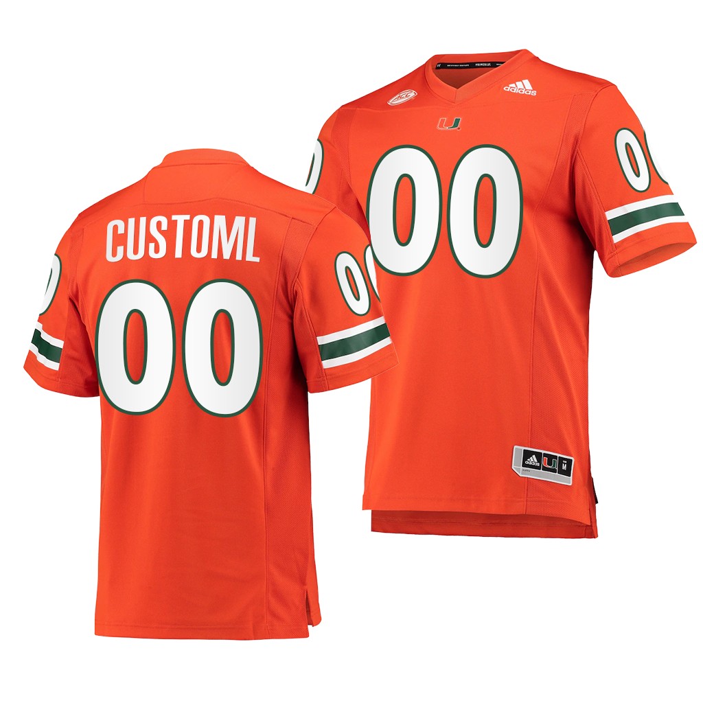 Miami Hurricanes Custom 00 Orange -22 College Premier Jersey Men DNOOWGXV