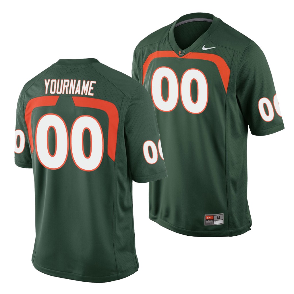 Miami Hurricanes Custom Green Game College Jersey FNLIQGXV