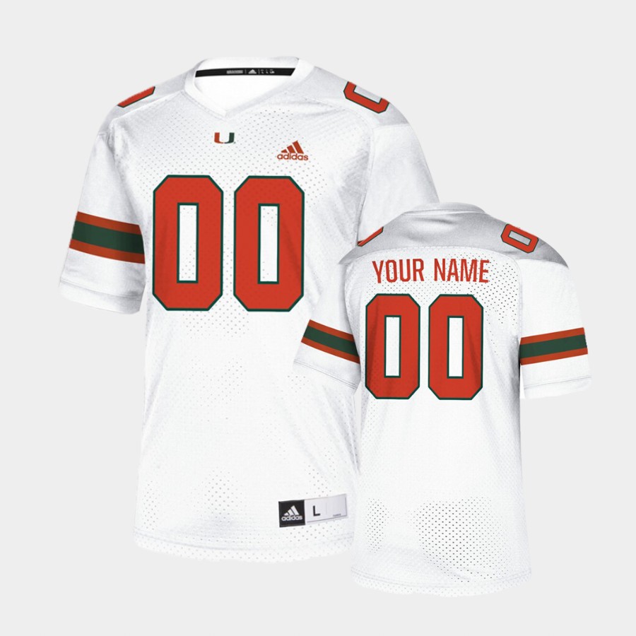 Miami Hurricanes Custom White College Jersey URWGBGXV