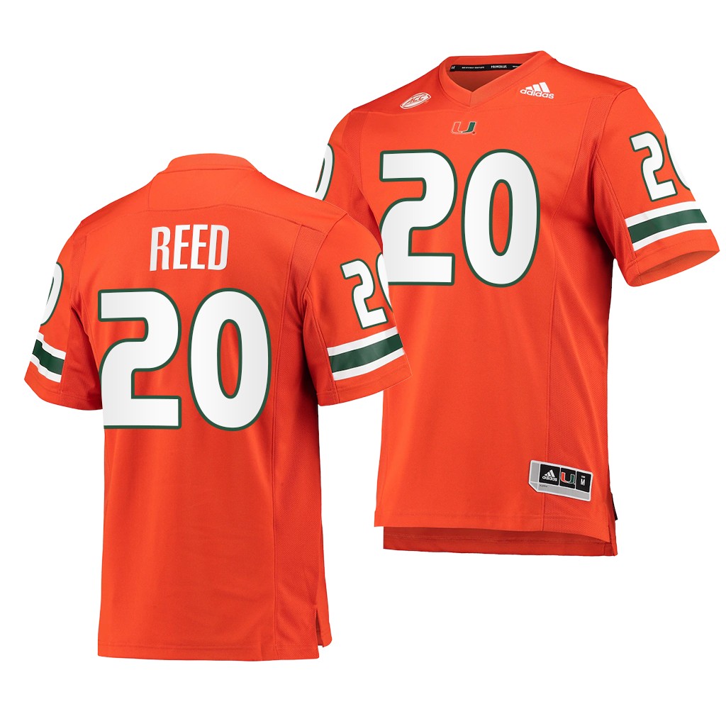 Miami Hurricanes Ed Reed 20 Jersey Orange 2001 The Goat Team Uniform MGWK9GXV