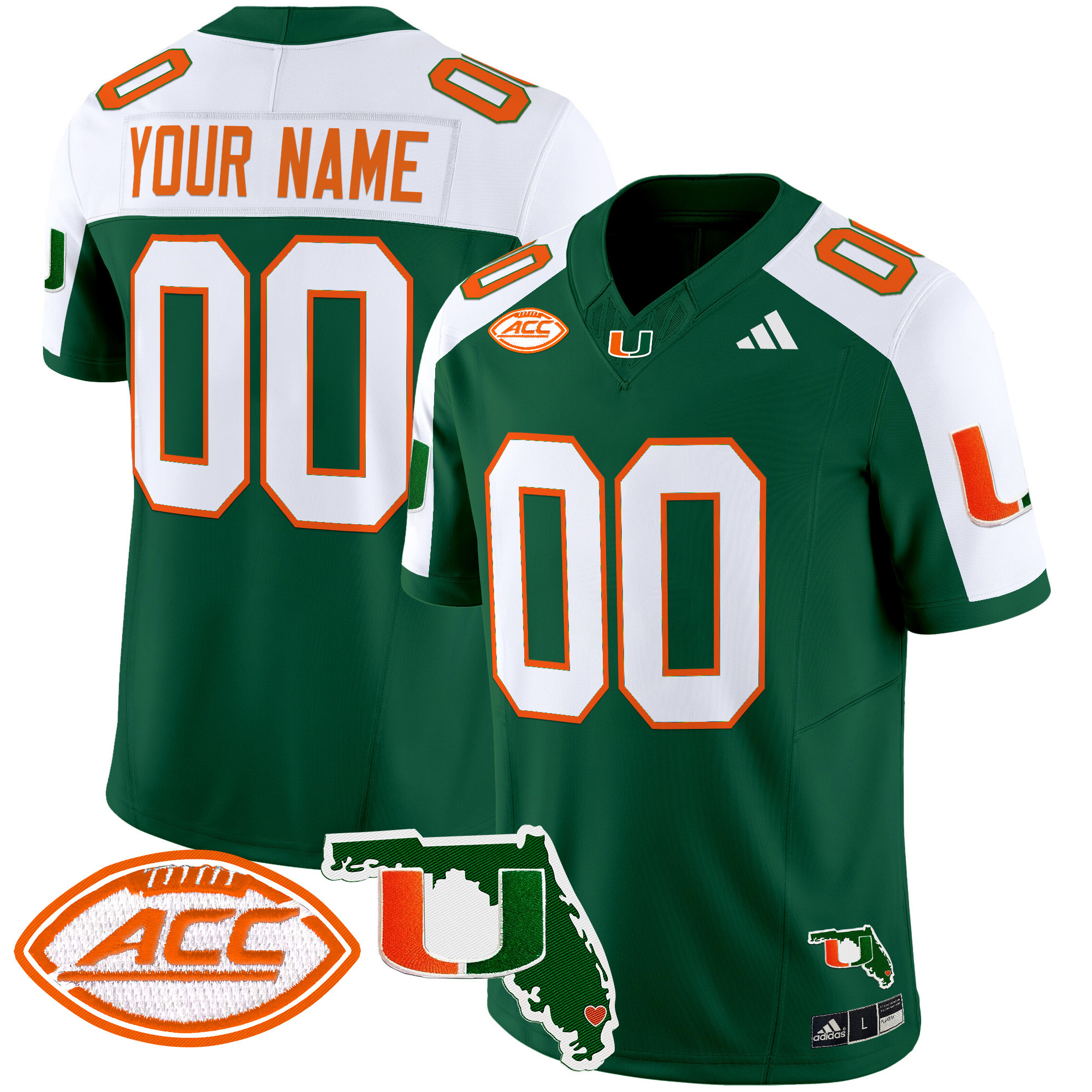 Miami Hurricanes Florida Patch Vapor Limited Custom Jersey - All Stitched #2 WTNHTGXV