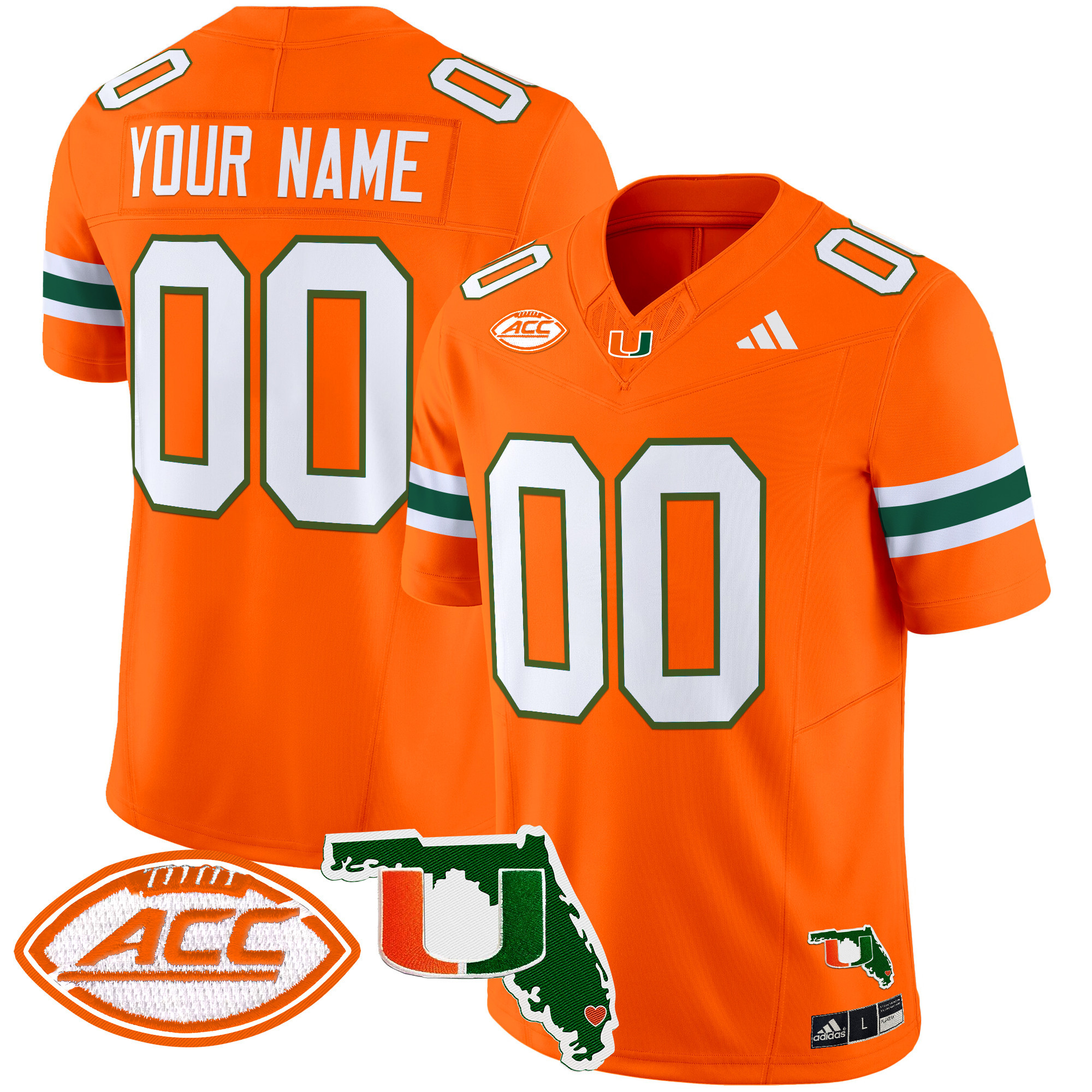 Miami Hurricanes Florida Patch Vapor Limited Custom Jersey - All Stitched #3 9IJNBGXV
