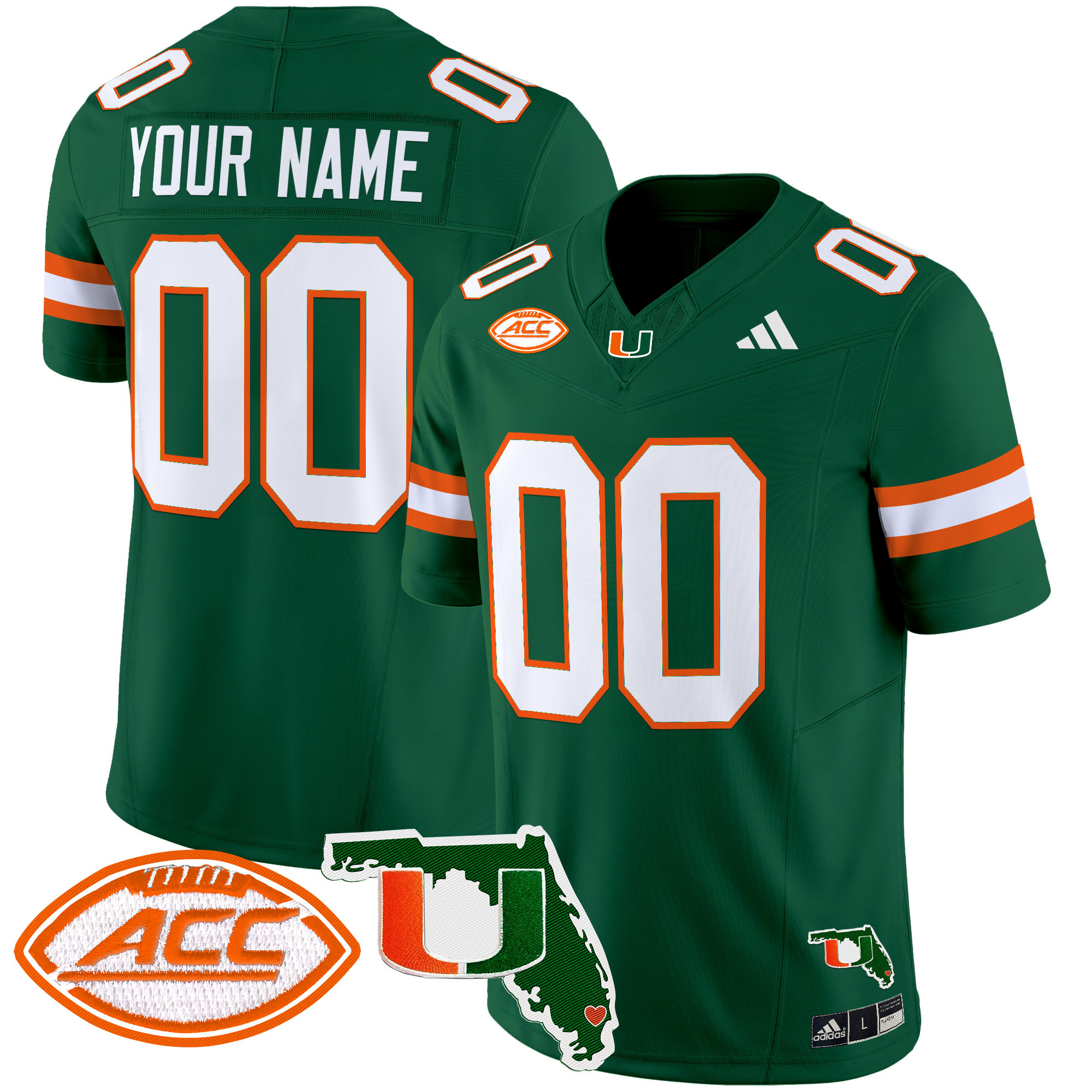 Miami Hurricanes Florida Patch Vapor Limited Custom Jersey - All Stitched #4 8THF0GXV
