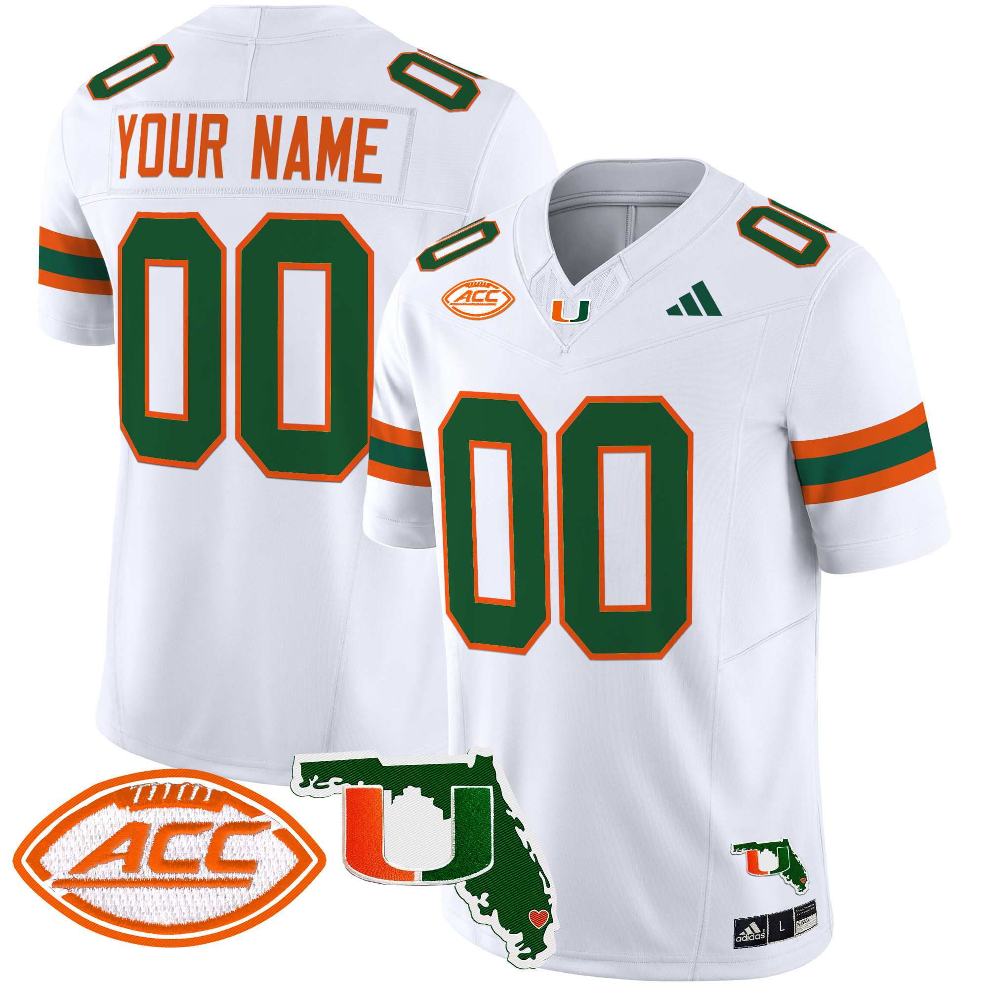 Miami Hurricanes Florida Patch Vapor Limited Custom Jersey - All Stitched #6 AUICLGXV