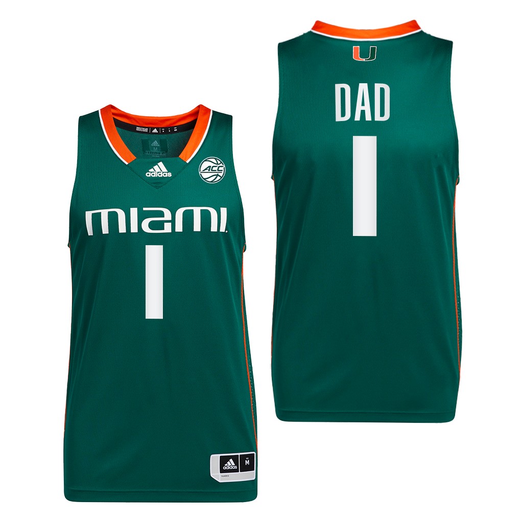 Miami Hurricanes Greatest Dad Green Jersey Fathers Day Gift MEDXUGXV
