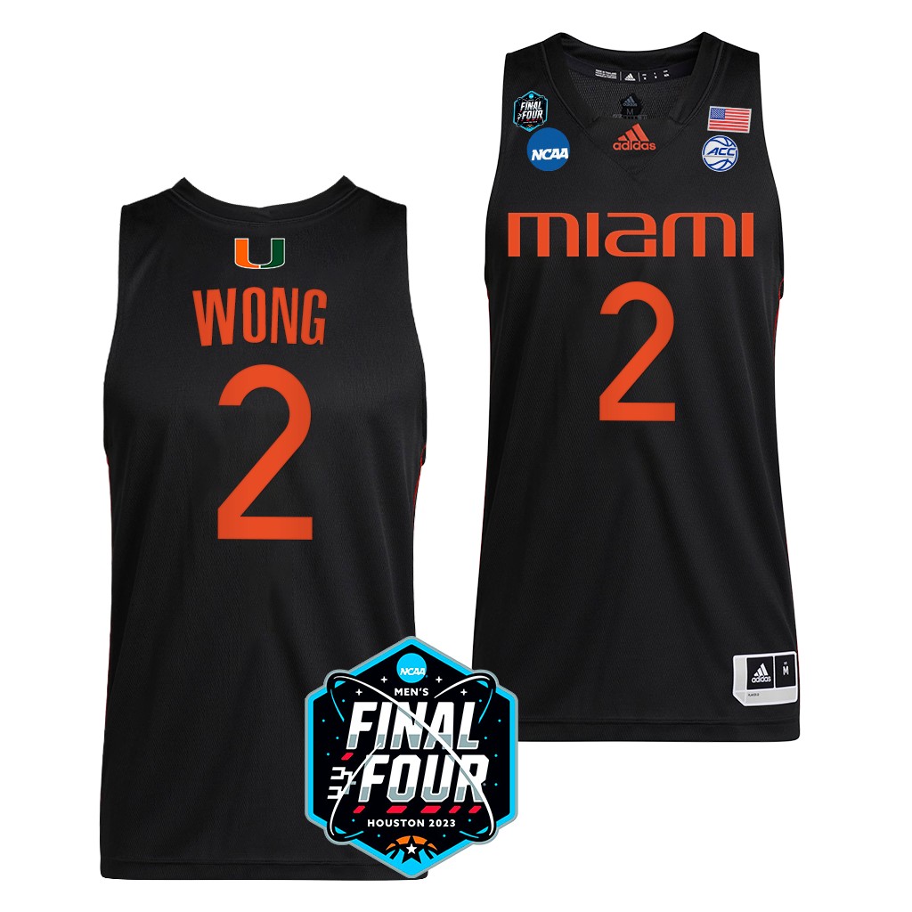 Miami Hurricanes Isaiah Wong Final Four Mens Jersey Black #2 AXJIMGXV