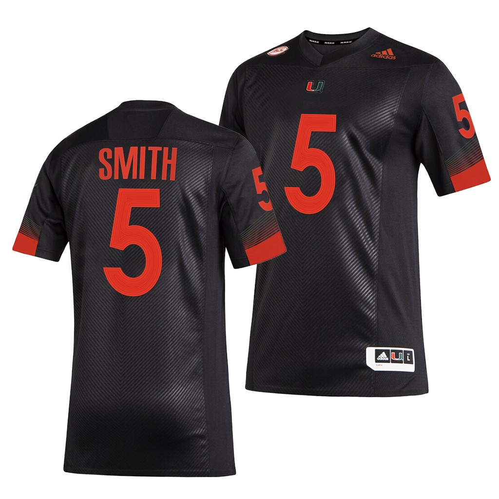 Miami Hurricanes Key'Shawn Smith 5 Black -22 Miami Nights 2.0 Premier Strategy Jersey Men WMAEVGXV