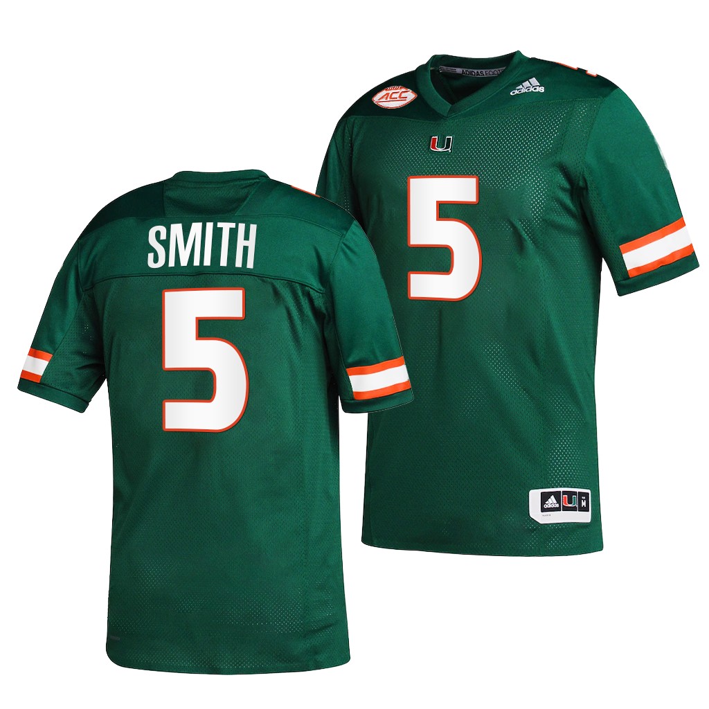 Miami Hurricanes Key'Shawn Smith 5 Green -22 College Jersey Men CEUVCGXV