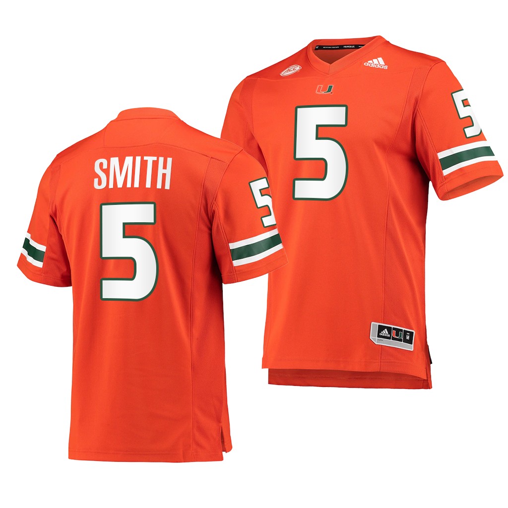 Miami Hurricanes Key'Shawn Smith 5 Orange -22 College Premier Jersey Men 9CITHGXV